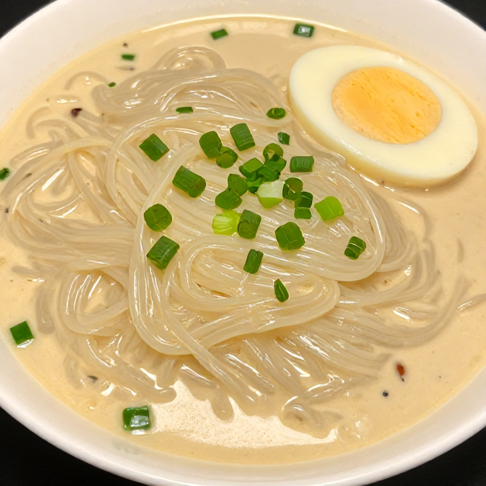 Ginger Garlic Broth with Rice Noodles
