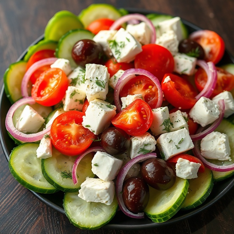 easy Greek feta cucumber salad