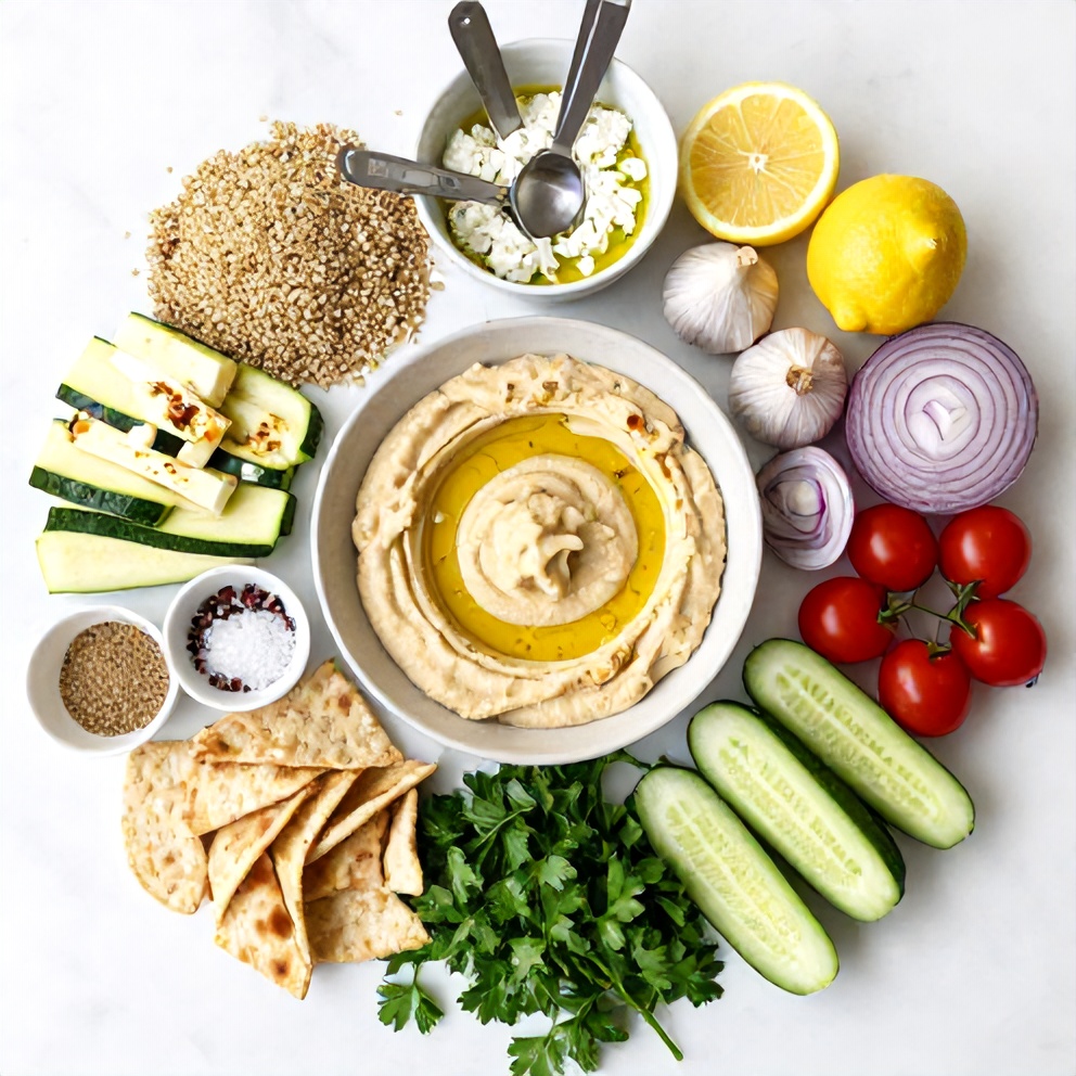 Greek Grain Bowl Ingredients
