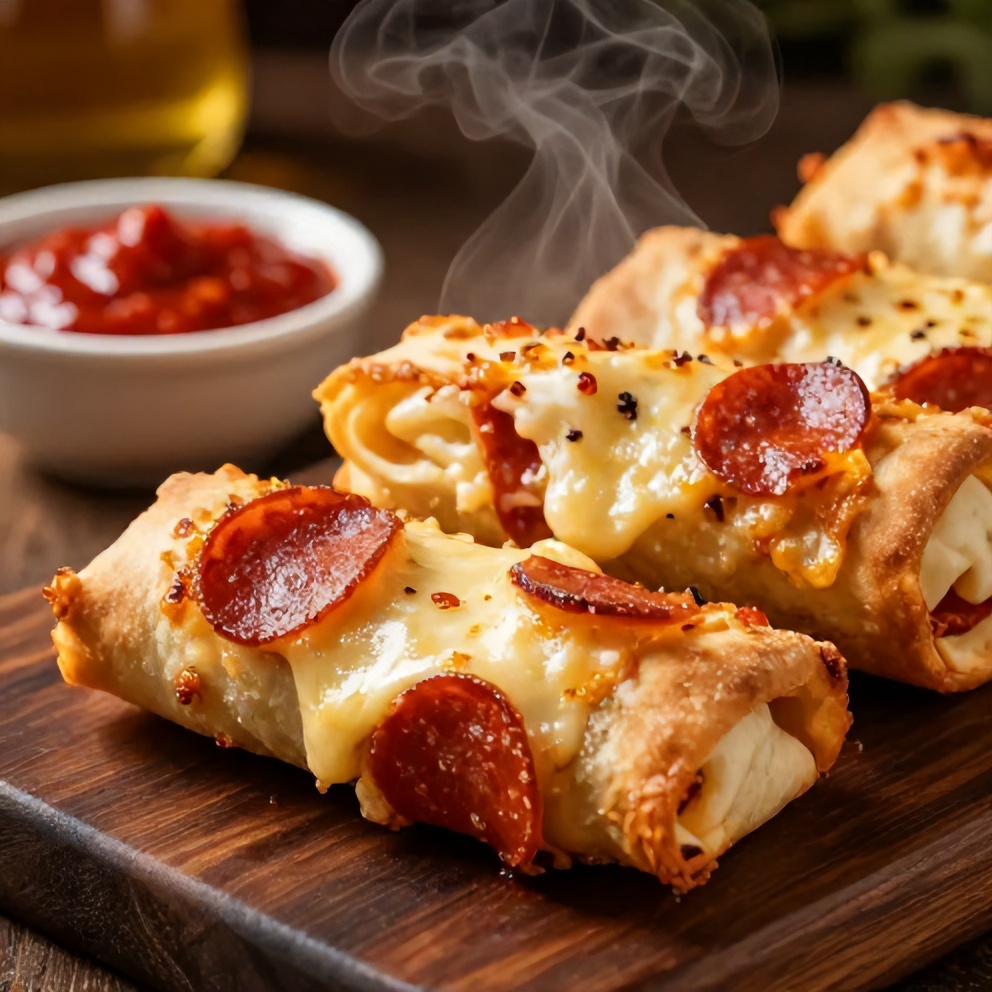 Easy High Protein Pepperoni Pizza Rolls