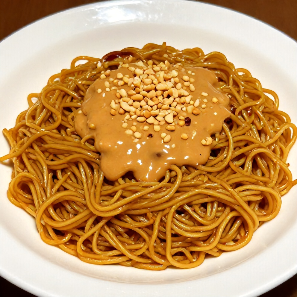 Noodles with homemade peanut sauce