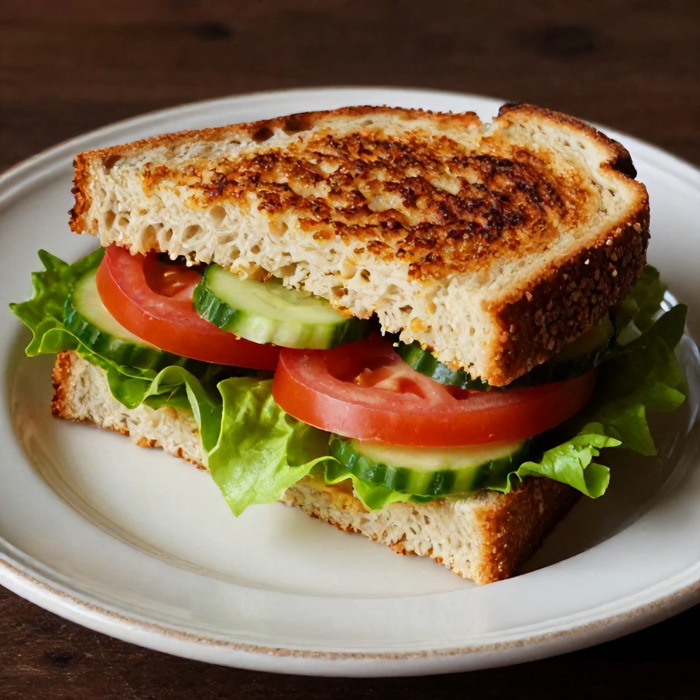 Italian grinder salad sandwich on a rustic plate