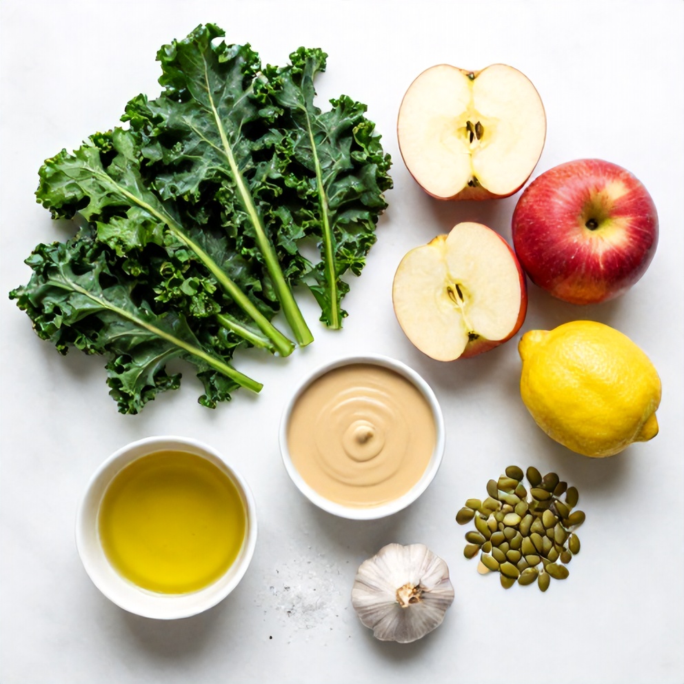 Raw Ingredients for Kale Apple Salad
