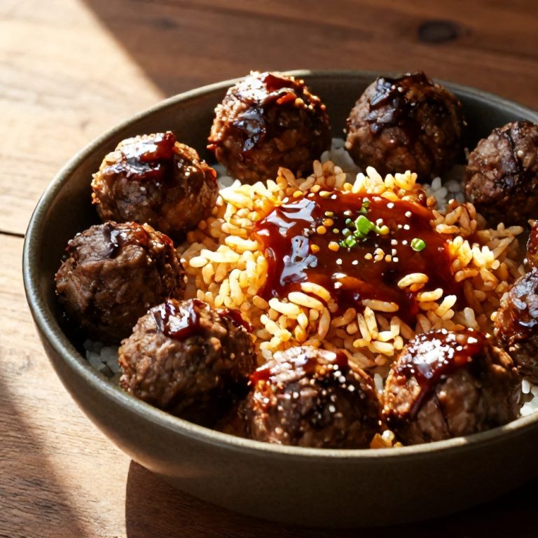 Korean BBQ Meatball Rice Bowls
