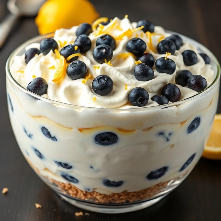 easy lemon blueberry fluff