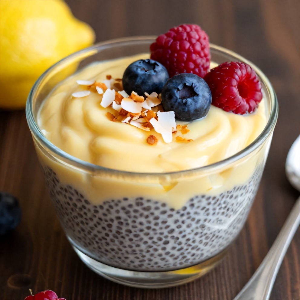 Lemon Curd Chia Pudding Ready to Serve
