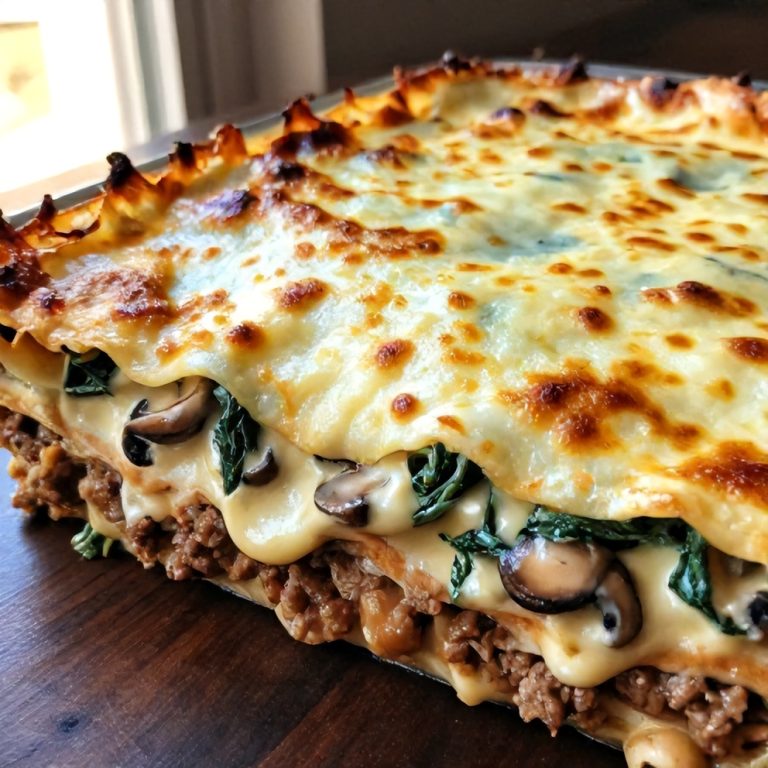 Easy Mushroom Spinach Lasagna