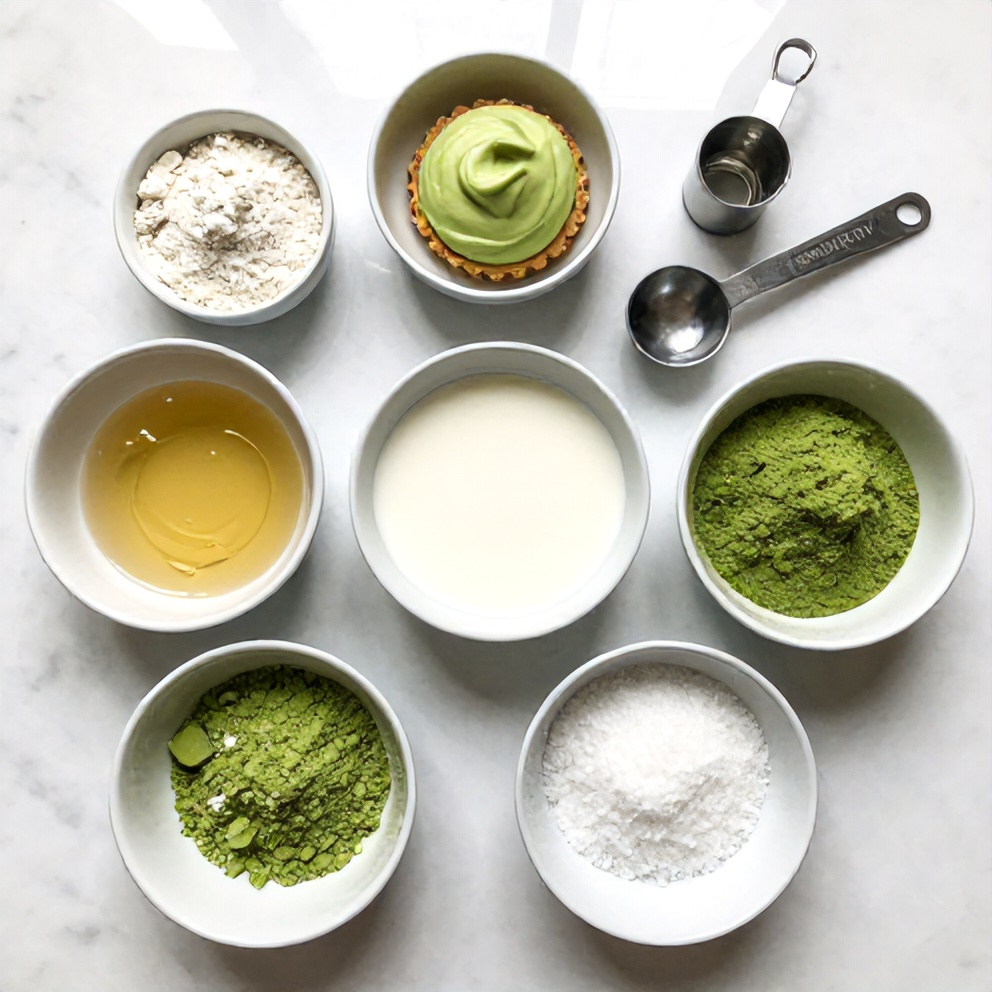 No-Bake Matcha Coconut Cream Tart Ingredients