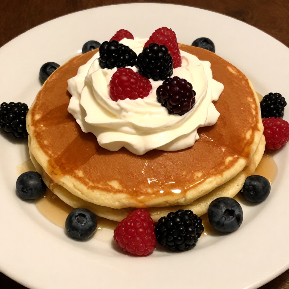 Pancake Tacos with whipped cream and fresh berries