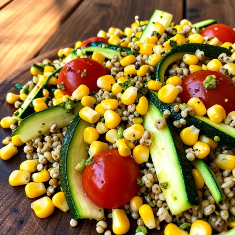 Easy Pesto Zucchini Corn Quinoa Salad
