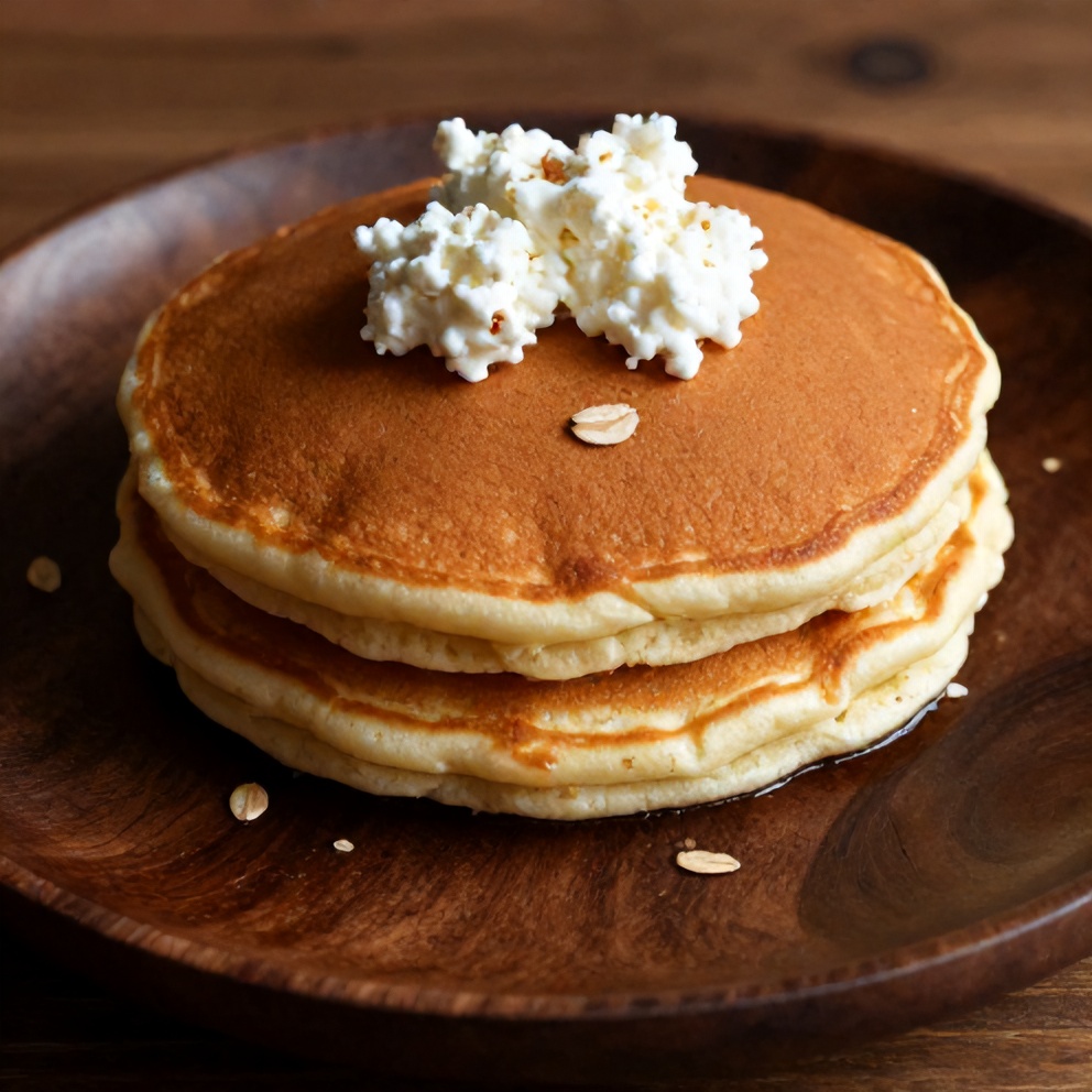Easy Protein Pancakes with Cottage Cheese and Oats on a plate