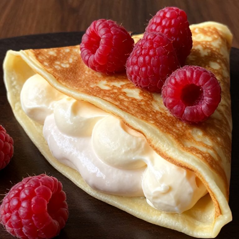 Easy Raspberry Vanilla Cream Crepes