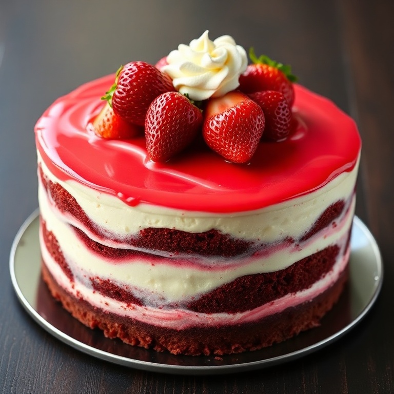 easy red velvet strawberry cheesecake