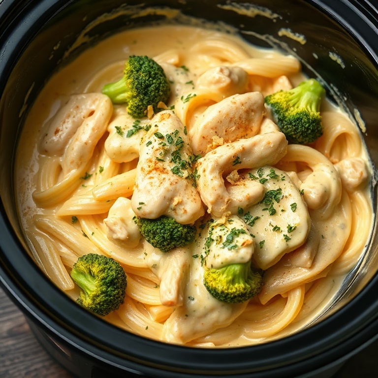 easy slow cooker chicken alfredo