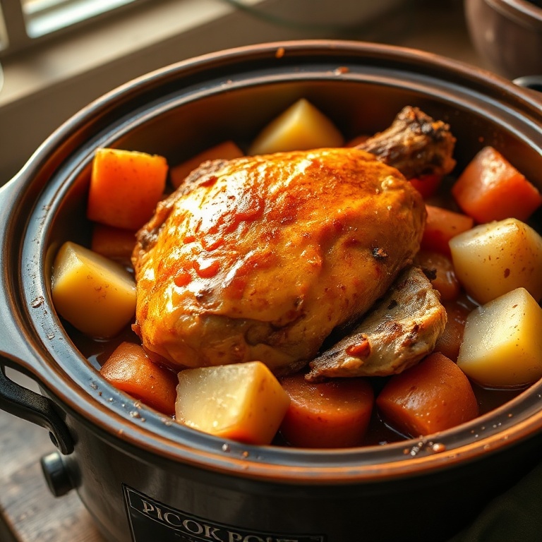 easy slow cooker chicken pot roast