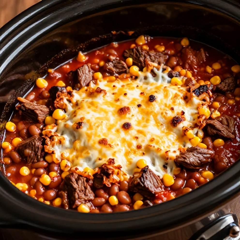 Easy Slow Cooker Cowboy Casserole