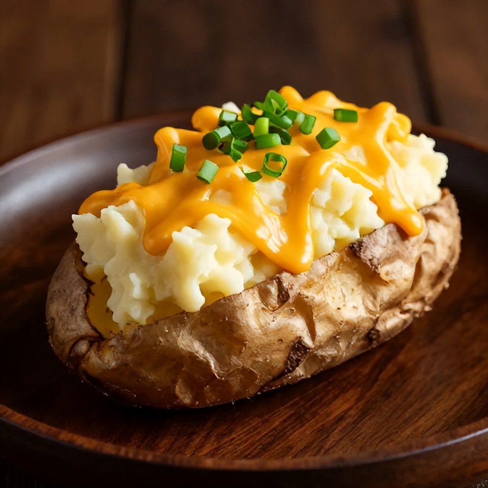 Loaded Baked Potato on a Plate