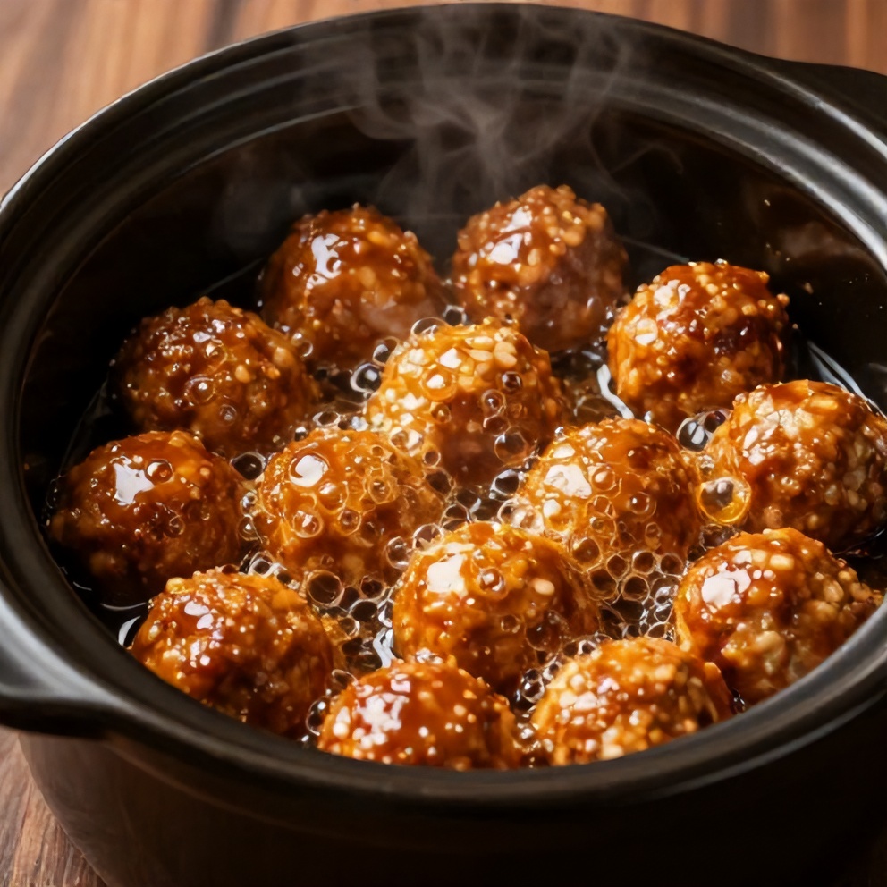 Easy Slow Cooker Sweet and Sour Meatballs