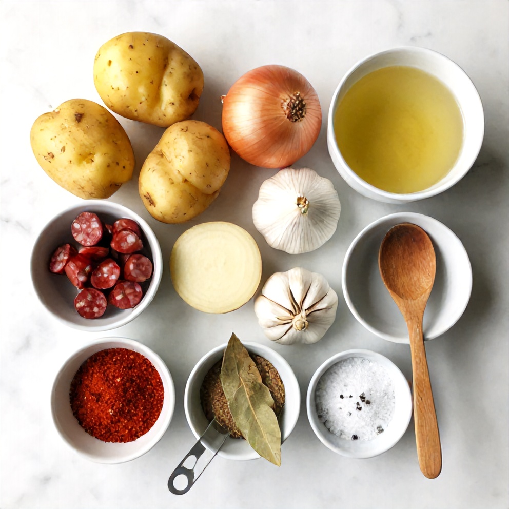 Ingredients for Spanish Potato Soup with Chorizo