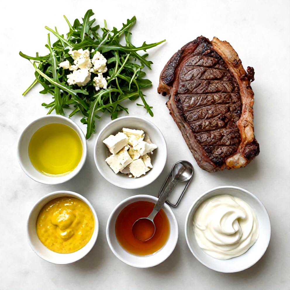 Raw Ingredients for Steak and Arugula Salad