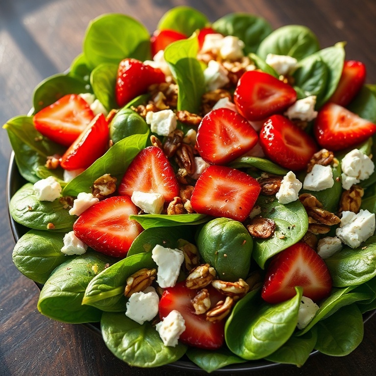 easy strawberry spinach salad