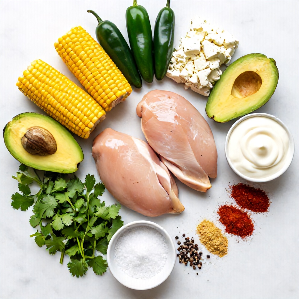 Ingredients for Easy Street Corn Chicken Bowl