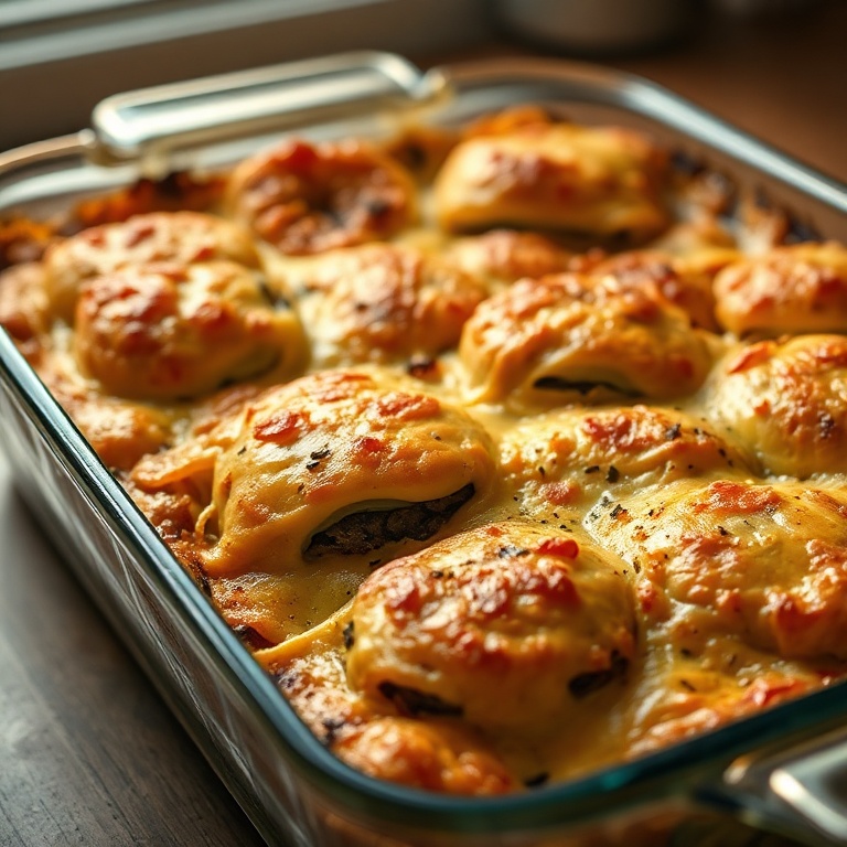 Easy Stuffed Mushroom Casserole