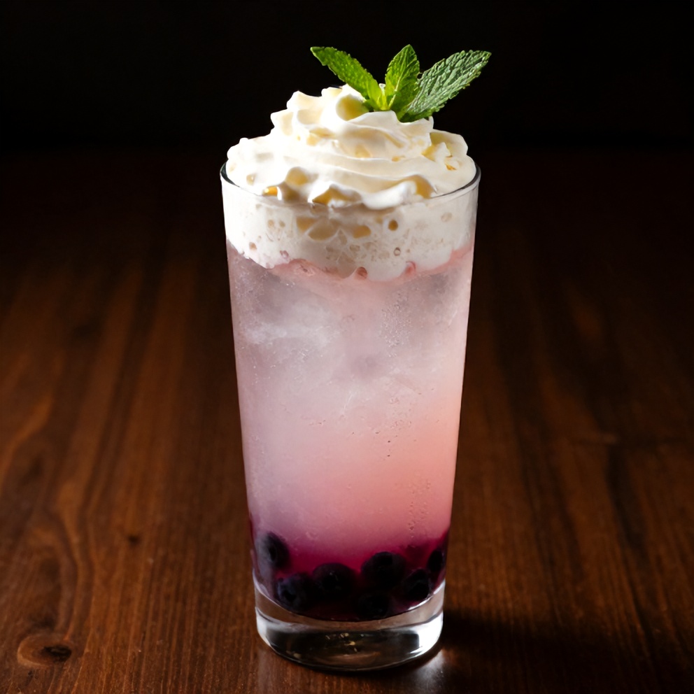 Italian Cream Soda with Blueberry Syrup