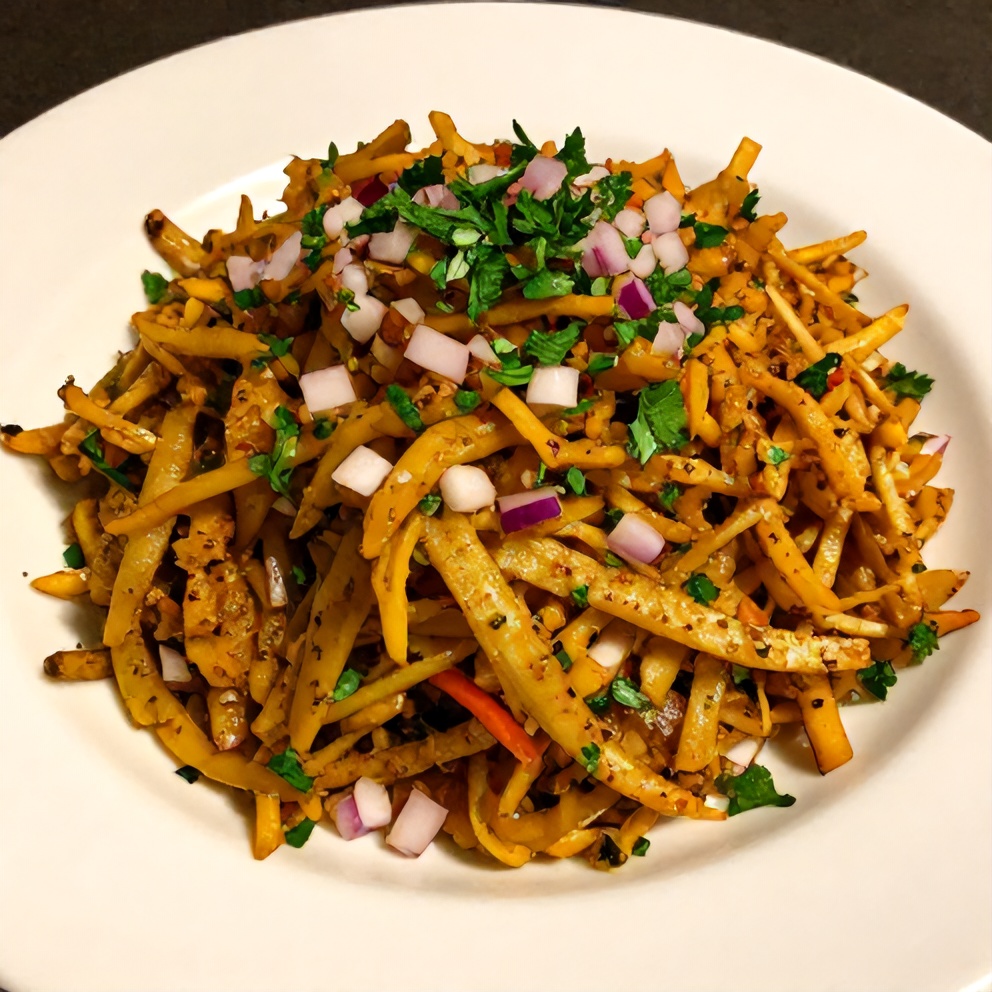 Sweet and Spicy Pickle Slaw served on a plate