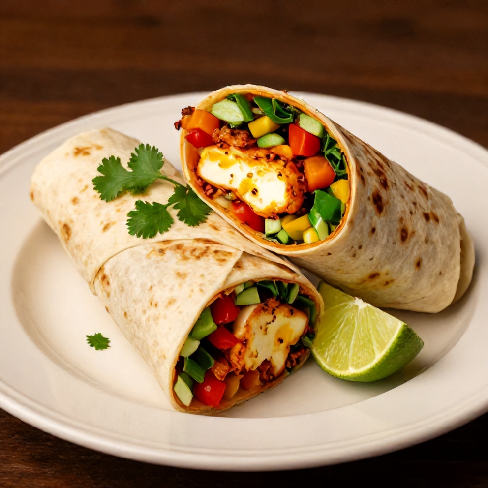Plated Sweet Chili Halloumi Wraps