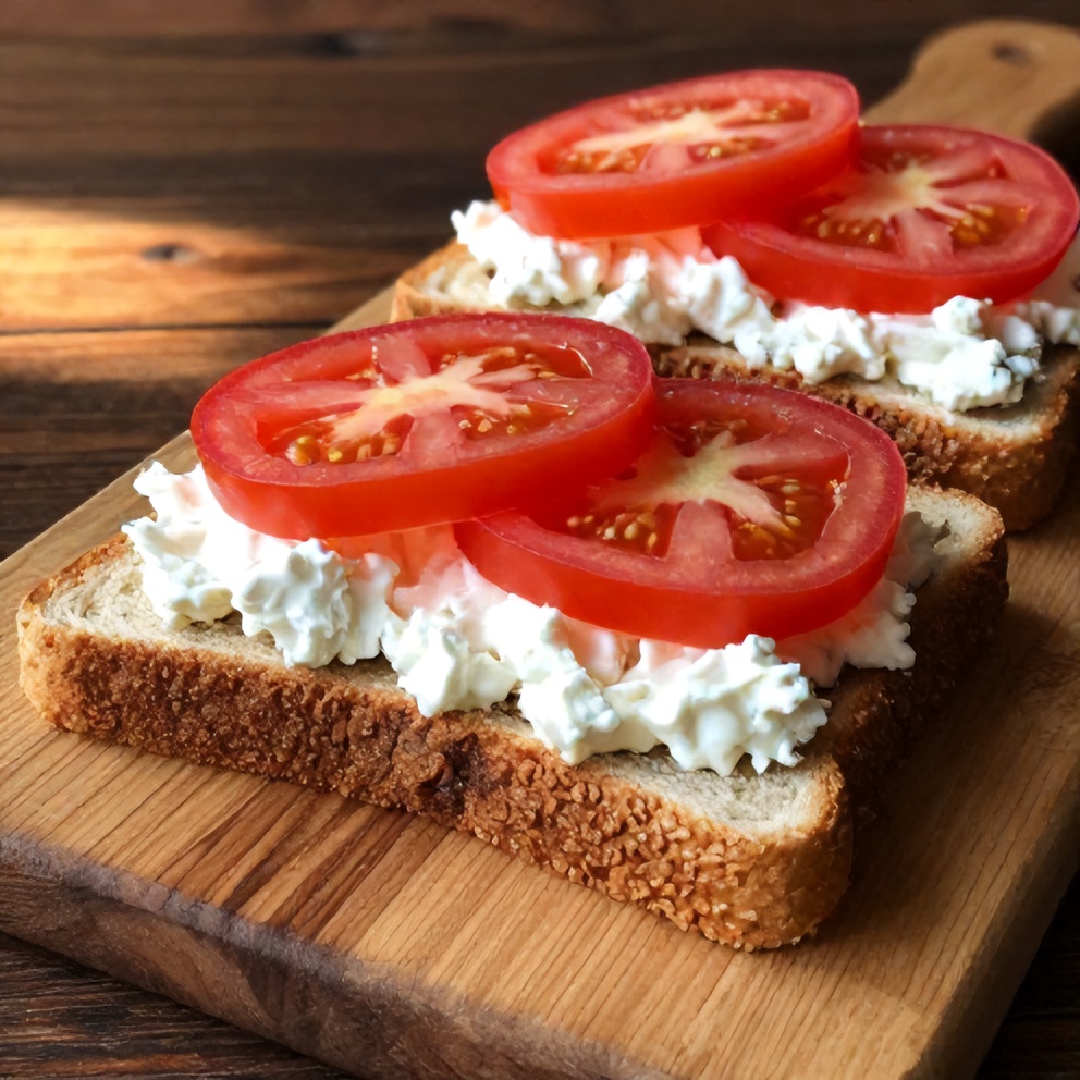 easy tomato cottage cheese toast