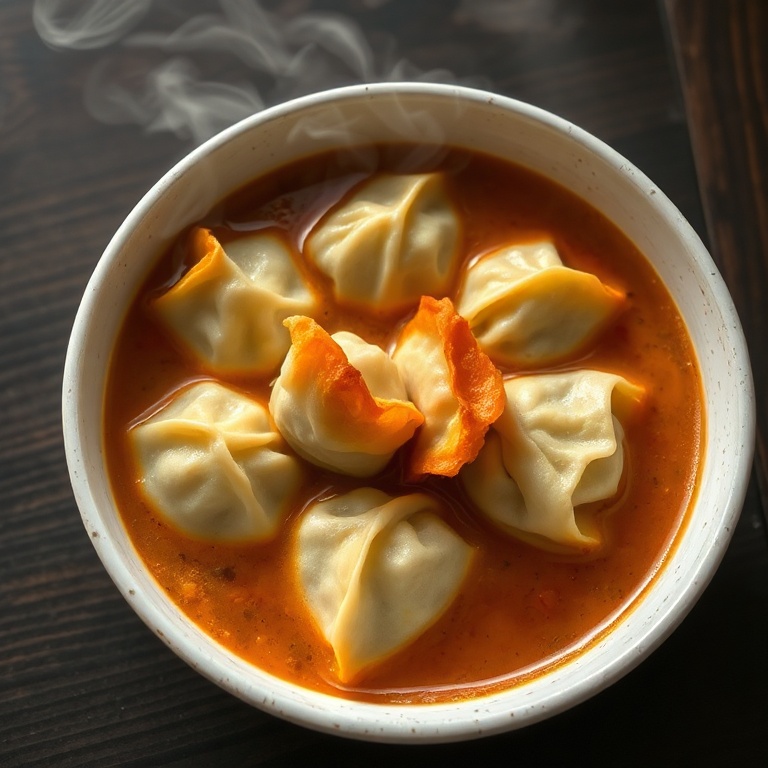 Easy Vegan Thai Curry Dumpling Soup