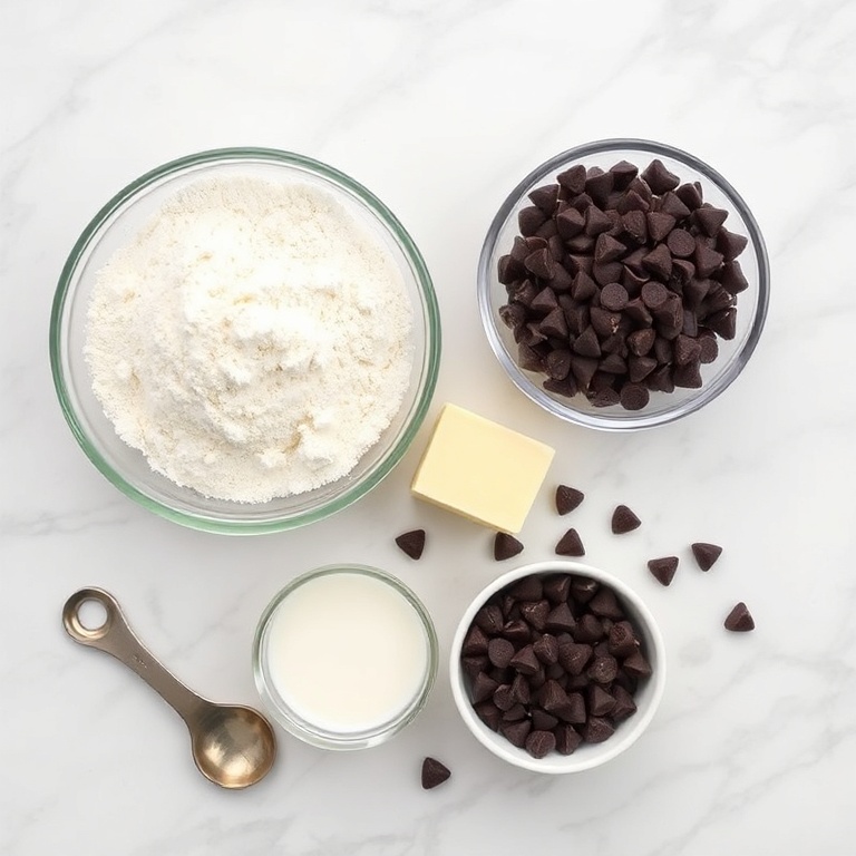 Ingredients for Edible Chocolate Chip Cookie Dough for One