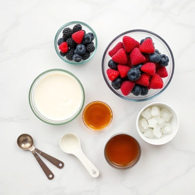 Ingredients for Frozen Berry Yogurt Smoothie