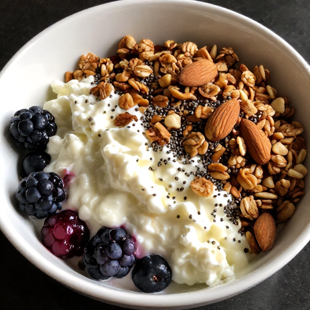 Finished Berry Cottage Cheese Bowl