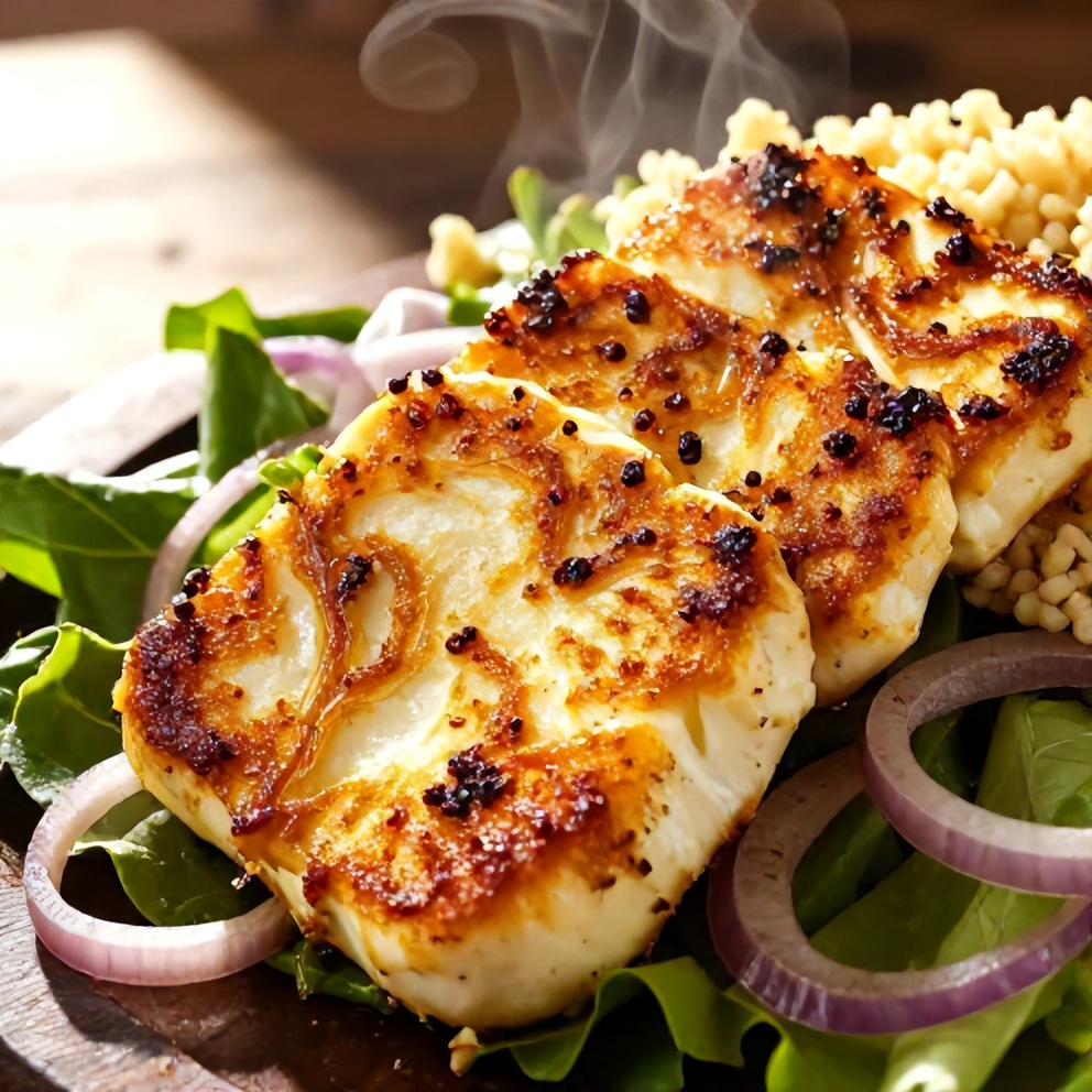 honey halloumi salad