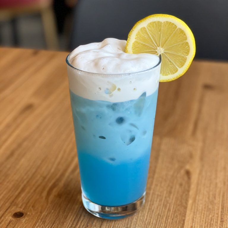 iced blue tea latte