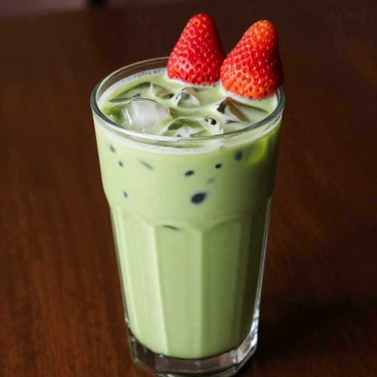 iced matcha strawberry latte