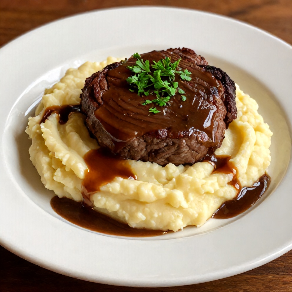 Irish Whiskey Steak with Colcannon Mash