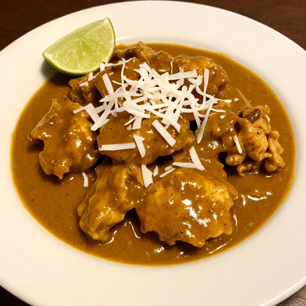 Plated Jamaican Curry Chicken