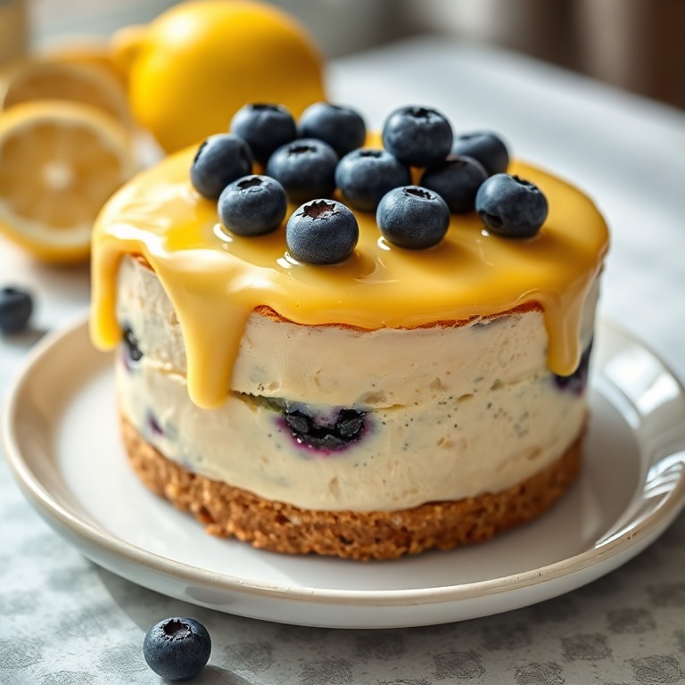 Lemon Blueberry Mousse Cake