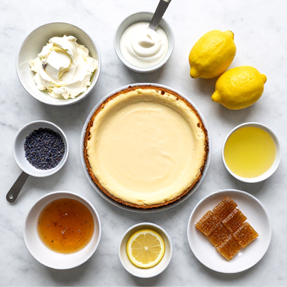 Raw Ingredients for Lemon Lavender Cheesecake