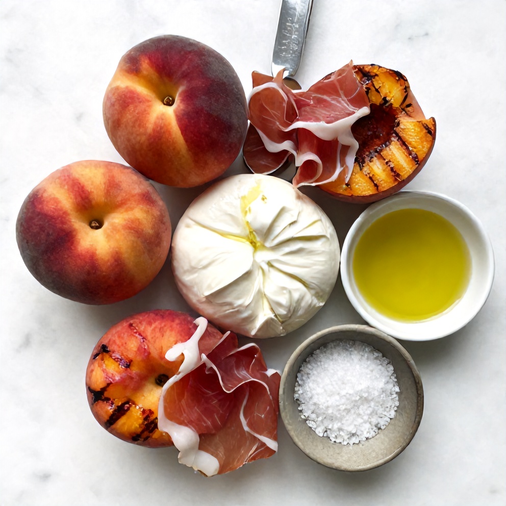 Mediterranean Grilled Peach and Prosciutto Salad Ingredients