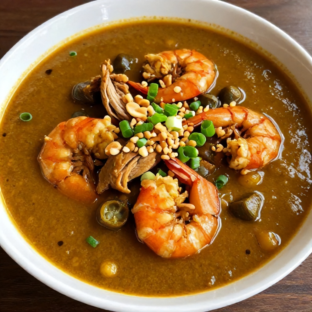 Plated Nigerian Okra Soup