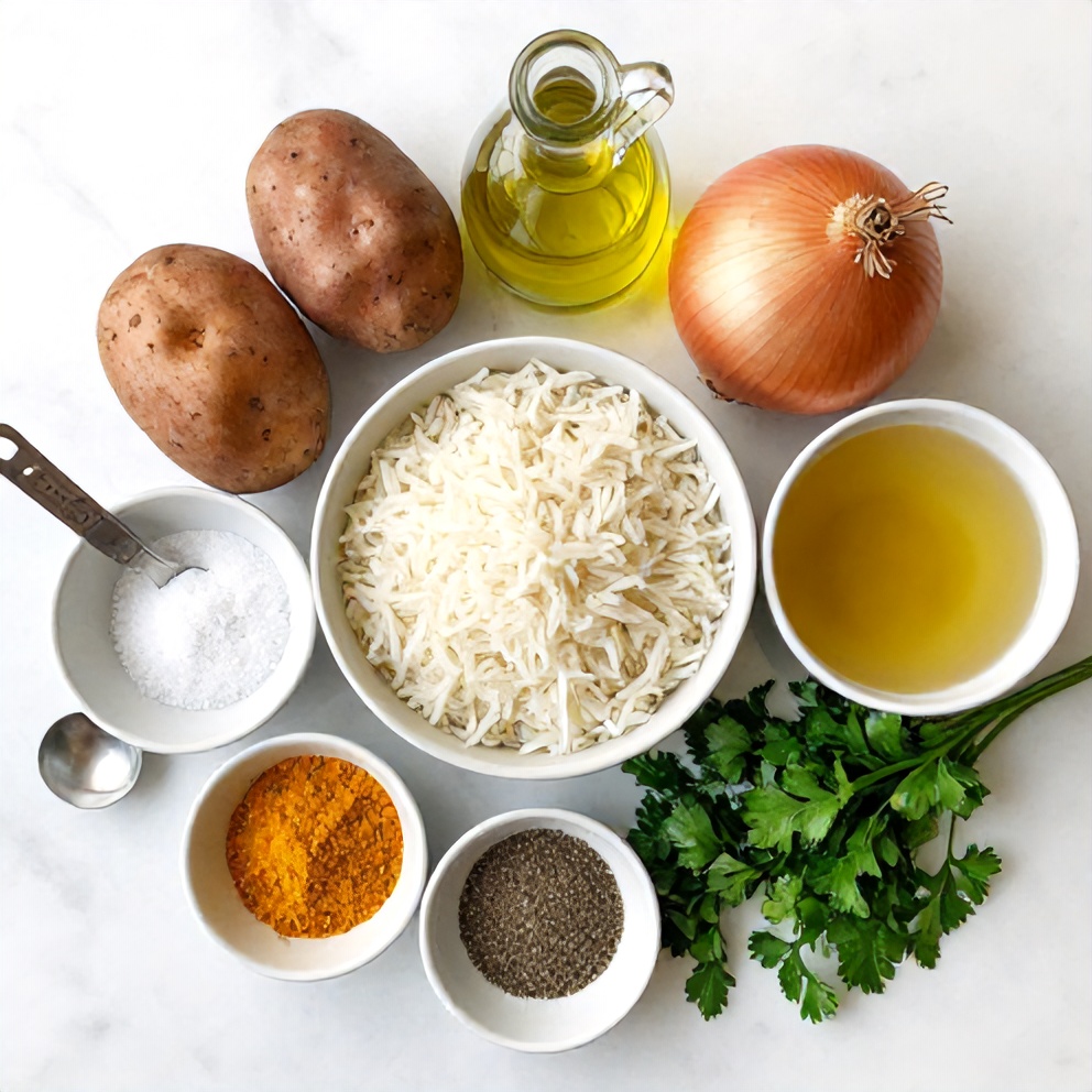 Raw ingredients for Persian rice with tahdig