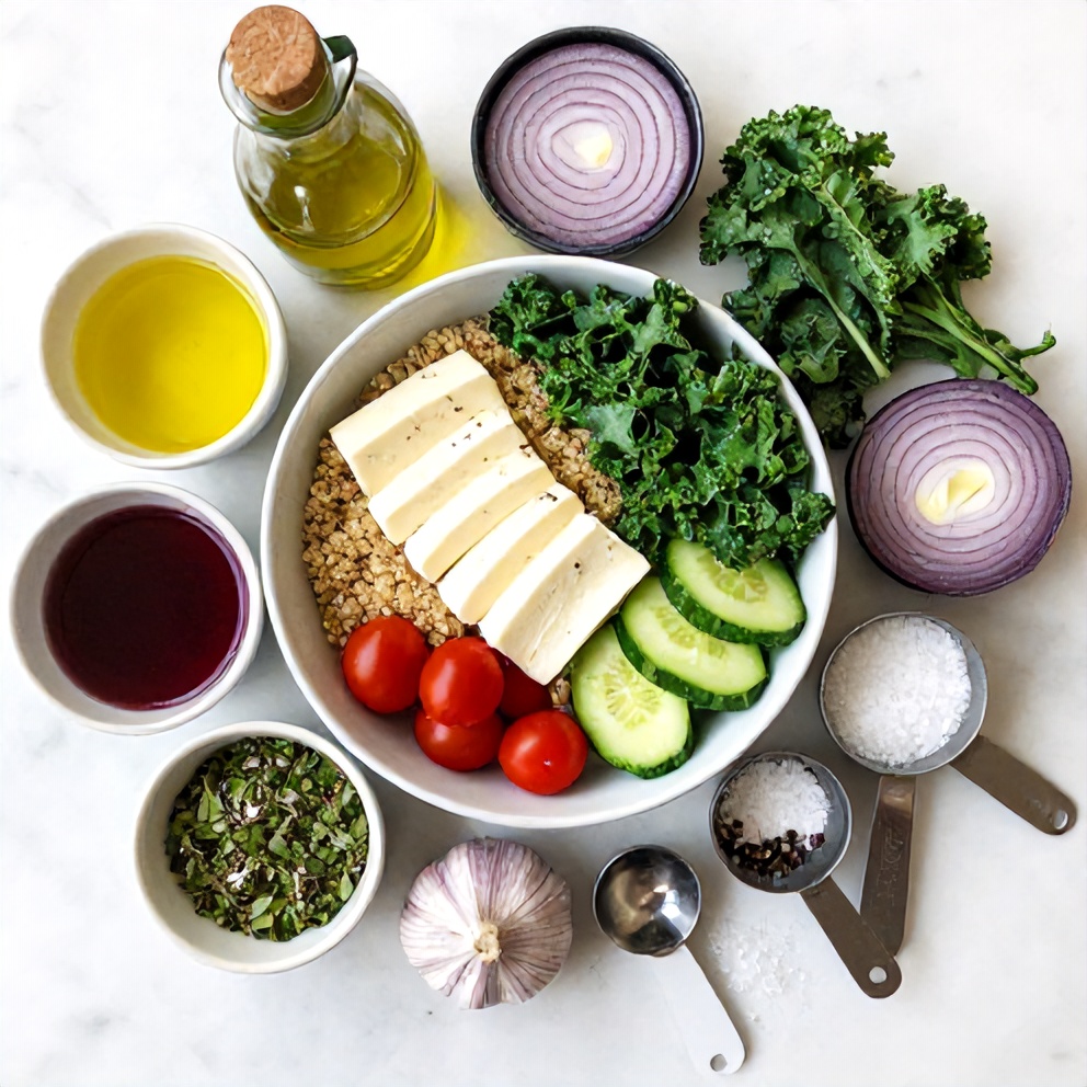 Halloumi Greek Power Bowl Ingredients