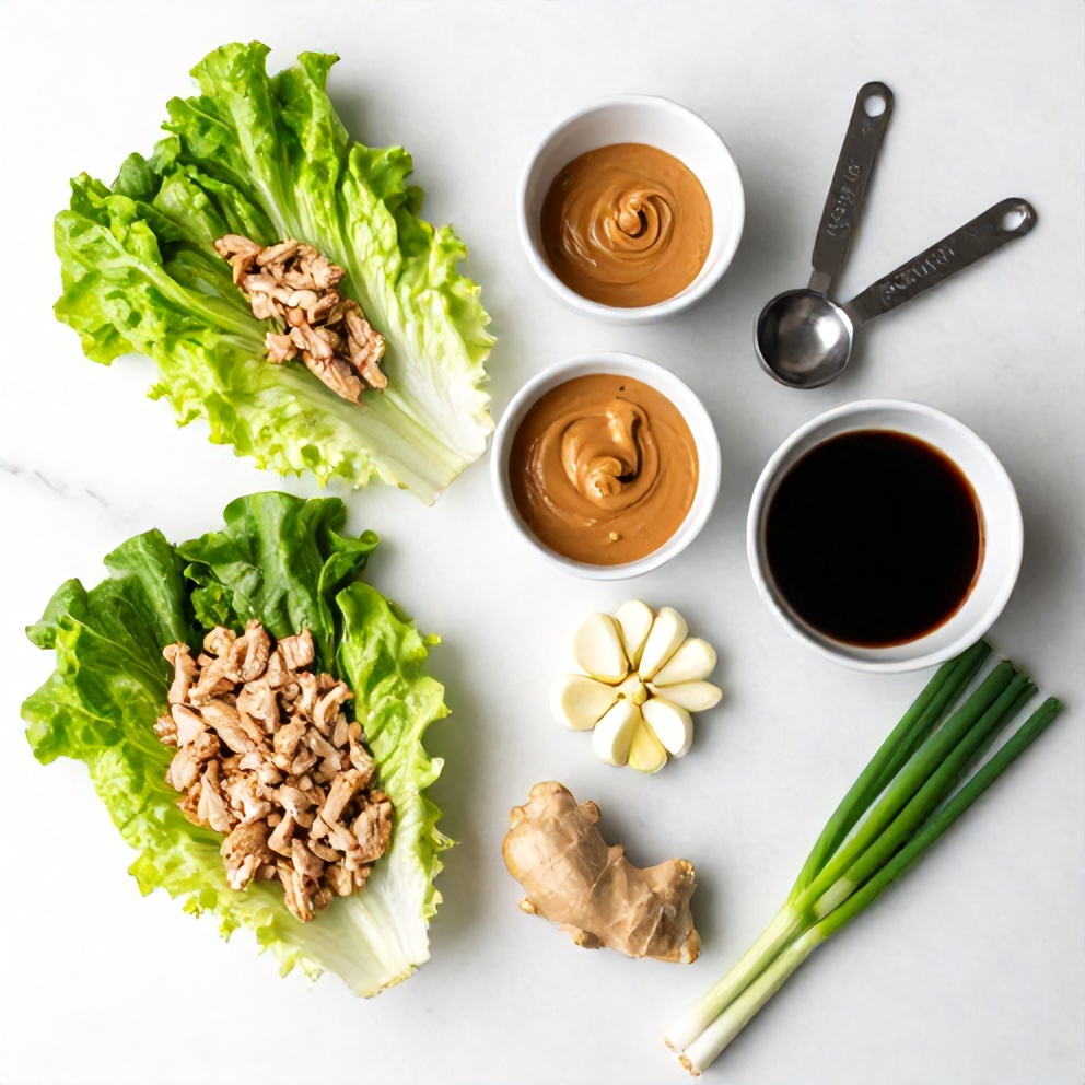 Raw ingredients for chicken lettuce wraps