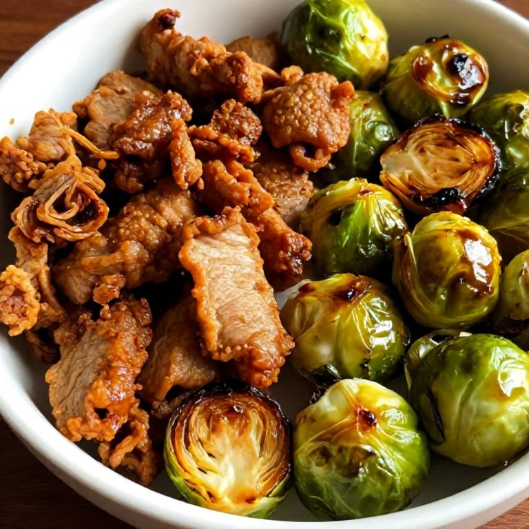 Quick Spicy Pork Brussels Sprouts Bowls