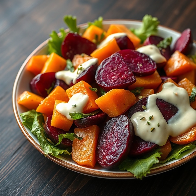Roasted Beet and Sweet Potato Salad