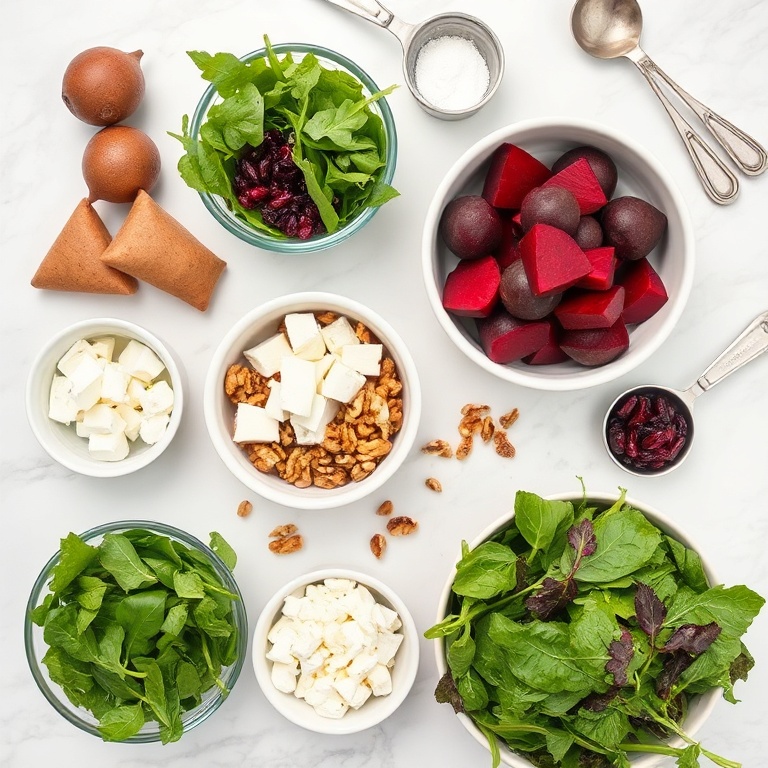 Ingredients for Roasted Beet and Sweet Potato Salad